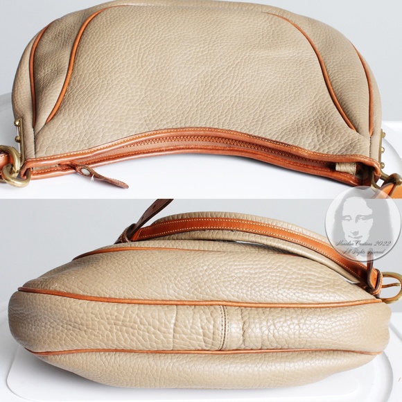 Vintage Dooney & Bourke Bag Large Crescent Sac Hobo AWL R83 Taupe British Tan - Picture 12 of 13